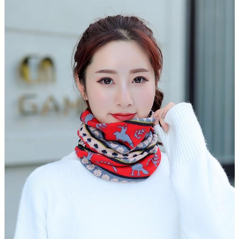 Knitted Snood Pullover: Women's Autumn & Winter Sun Protection Scarf Hat, Warm Neck Protection