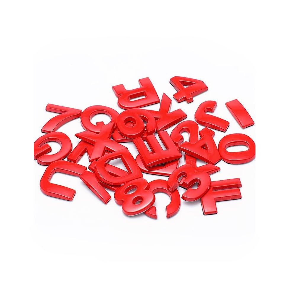 Srasakan Автомобильные 3D Эмблемы Наклейки Украшение Тюнинг Внешние Детали Буква Алфавита Заглавная Буква Наклейки (Красный, Упаковка из 26 штук)