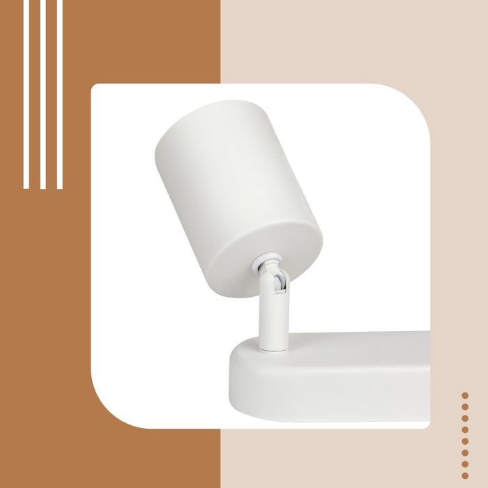 Plafonnier - NETTLIFE - GU10 - Blanc - 4 ampoules - Orientable 350°