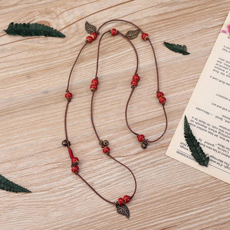 BLINGBAY женский браслет в стиле ретро, ​​керамический браслет в богемном стиле, милый стиль, в форме колокольчика, универсальный браслет с несколькими петлями, ювелирное изделие, подарок