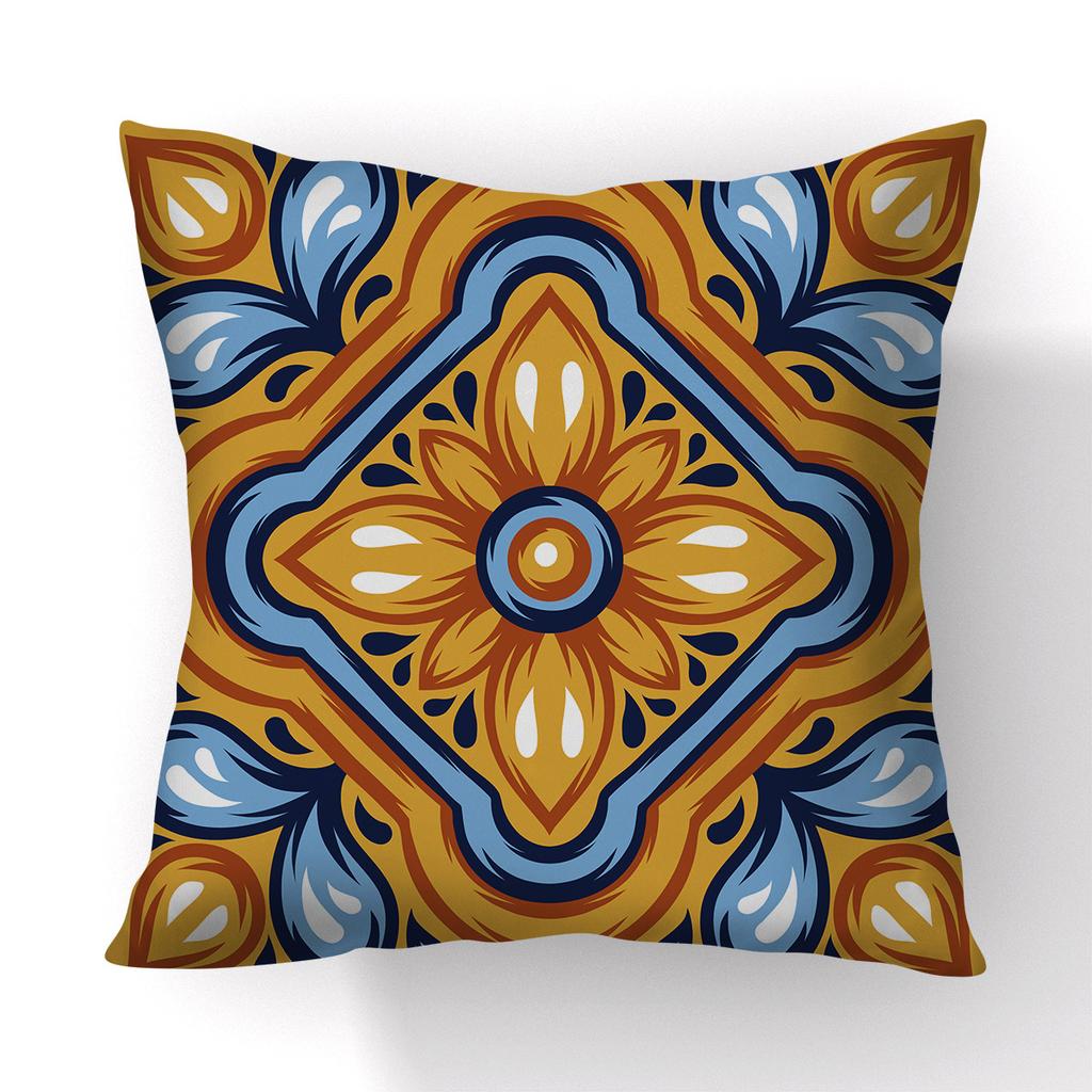 Nordic Ethnic Style Mandala Digital Printed Square Pillow Cover Linen Sofa Pillow Cushion Cover Home Furnishings