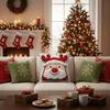 2D Printed Pillowcase Santa Claus Plush Pillow Cover Christmas Throw Pillow Cover  Home Decoration