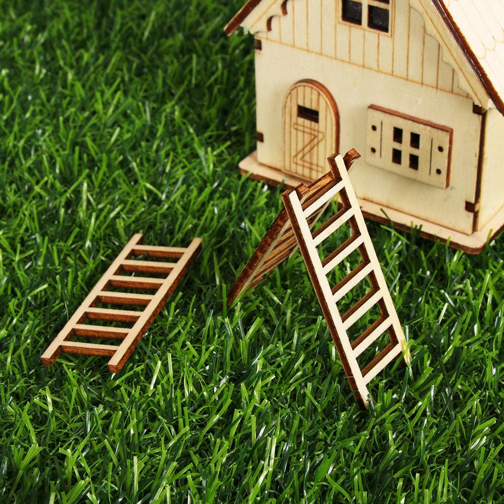 Принадлежности Ручная работа Миниатюрная деревянная лестница Домашнее украшение Садовое украшение Микроландшафт