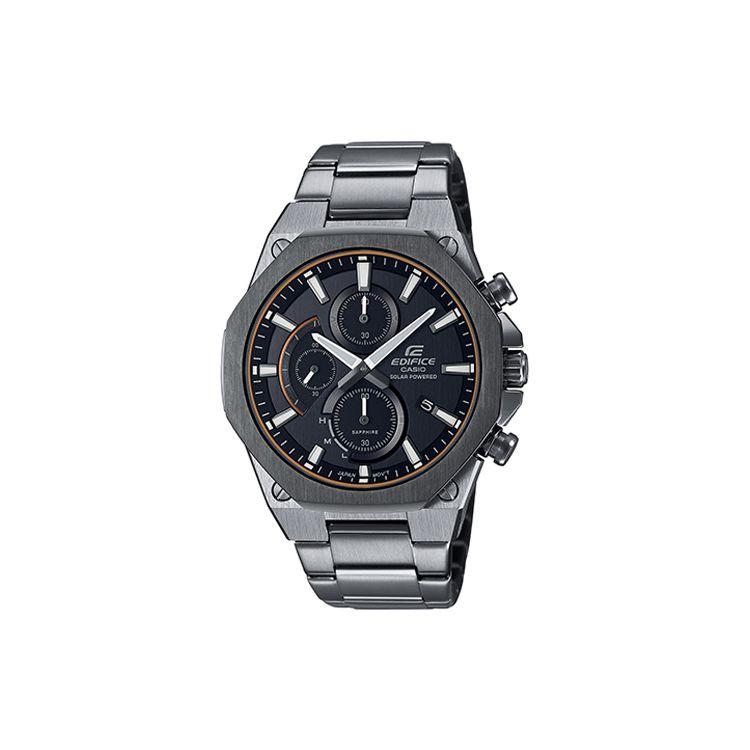 Casio Edifice Solar Movement Stainless Steel Watch Black Dial Men watches EFS-S570YDC-1A