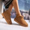 Women Snow Boots for Solid Platform Artificial Suede Boots Winter Warm Shoes Platform Boats Large Size 36-44 Slip On Cotton Shoe