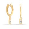 Real 14K Gold-Plated 925 Sterling Silver Post Drop Dangle Huggie Earrings for Women Teen