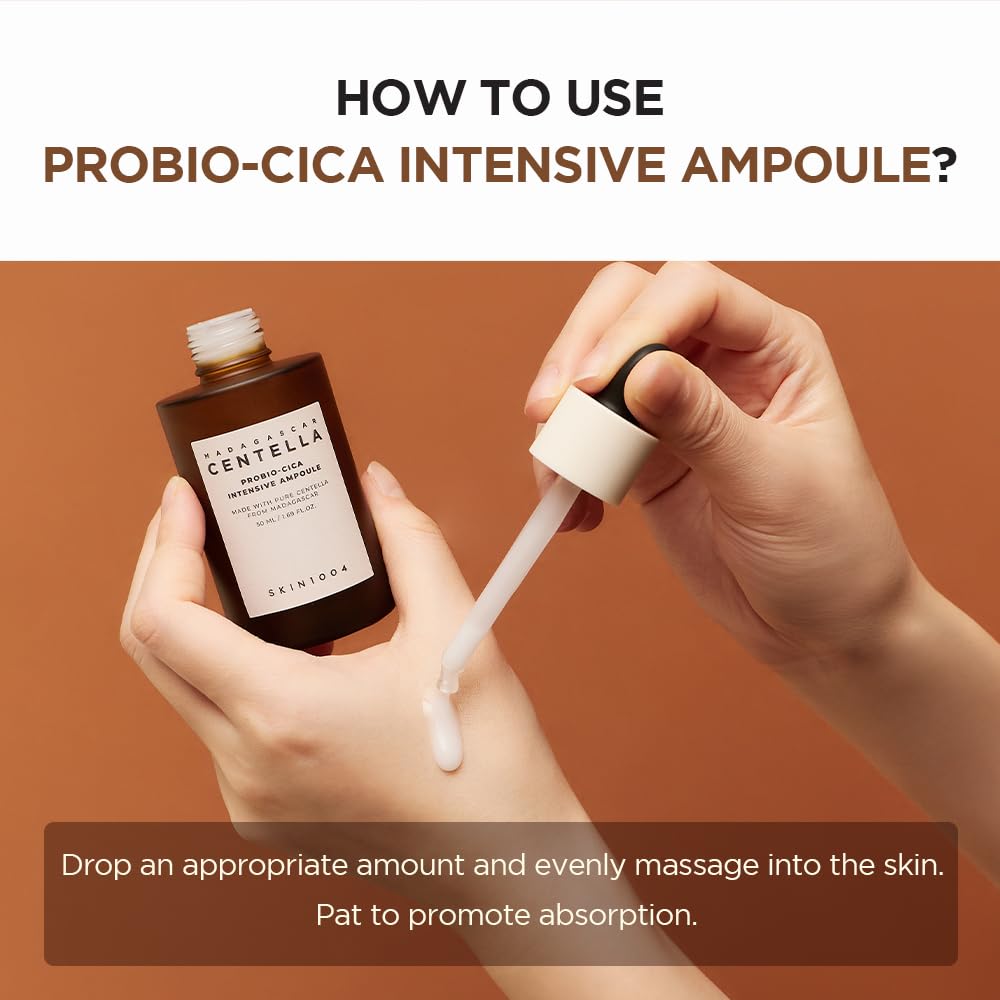 Skin1004 Мадагаскарская центелла Probio-Cica Интенсивная ампула 50 мл – Укрепляющая и восстанавливающая барьер сыворотка с пробиотиками, веганская, корейская