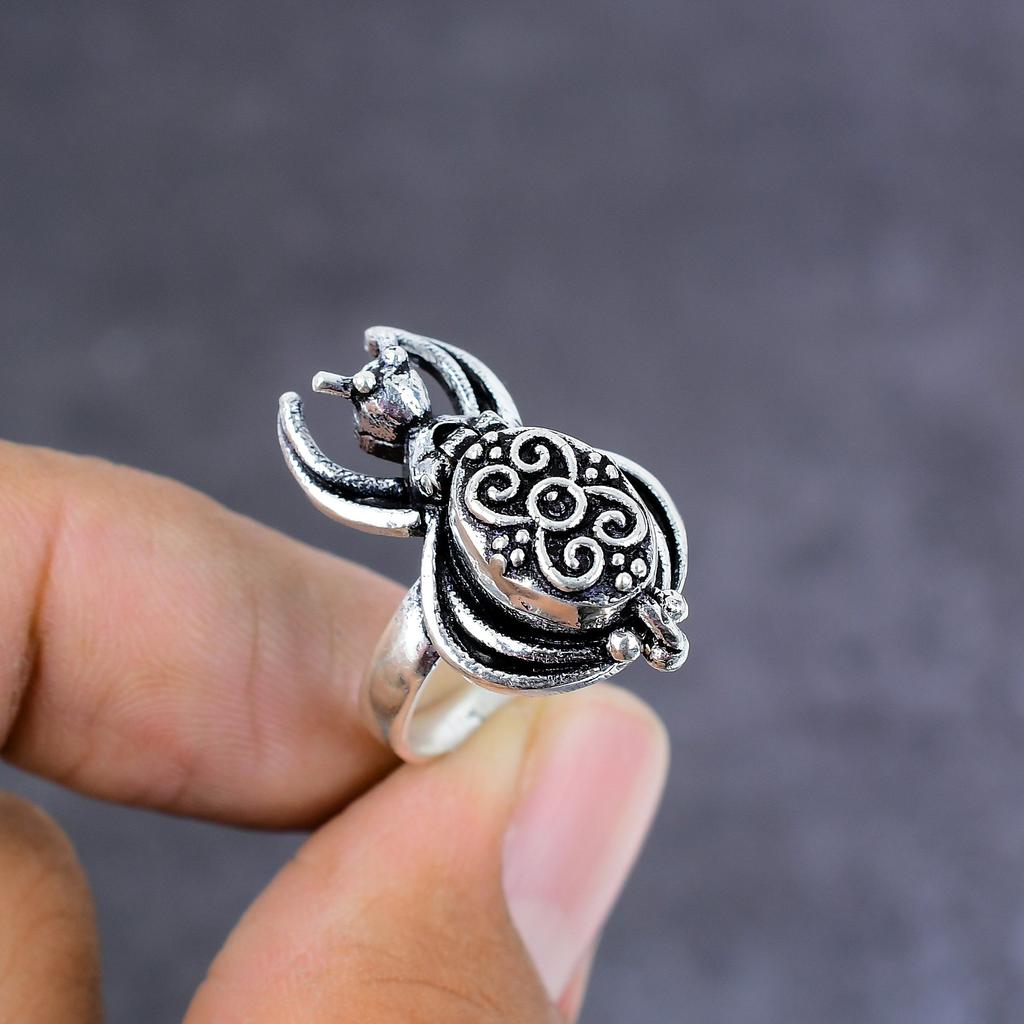 Natural Poison Ring Gemstone Handmade 925 Sterling Silver Gift Ring Size 6 T2G44