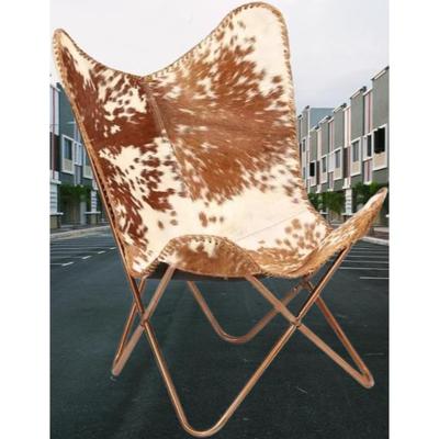 Кресло-бабочка из коровьей кожи ручной работы, кресло-стул с подлокотниками, раскладное, с акцентом