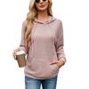 Autumn Women's Knitted Sweater Hooded Trench Striped Kangaroo Pocket Hoodie