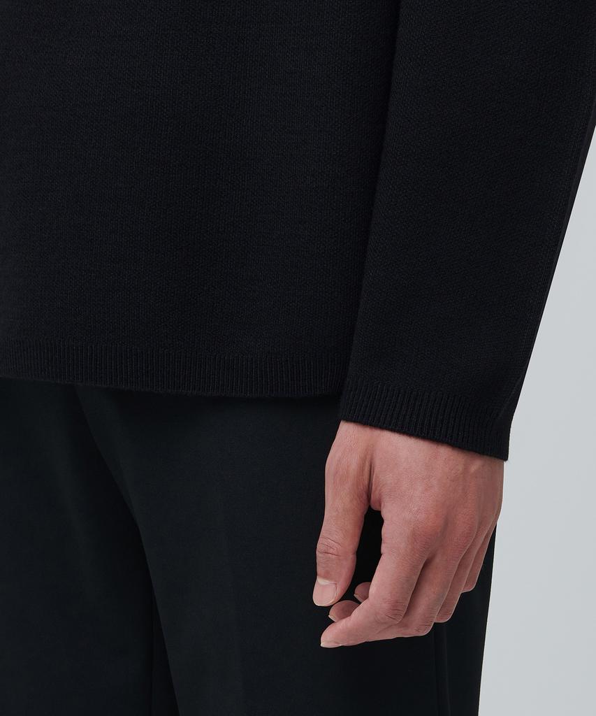MUSINSA STANDARD Minimal Mock Neck Knit [Black]