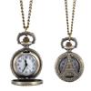 Vintage Pocket Watch Bronze Color Quartz Watch Cool Chain Hollow Love Heart Watches Necklace Pendant Gifts For Women Man