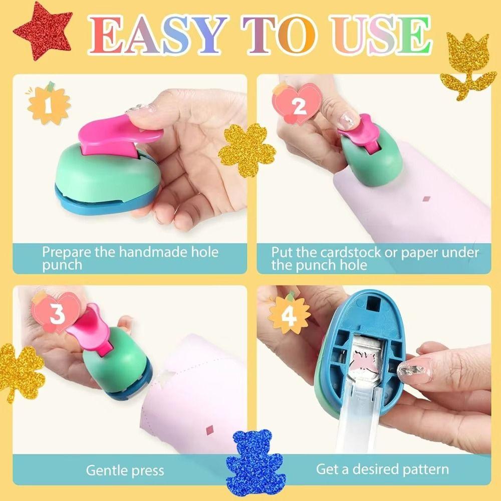 Punching Tool Hole Punch Set Flower Embossing Star Puncher Embossing Machine Set Kindergarten