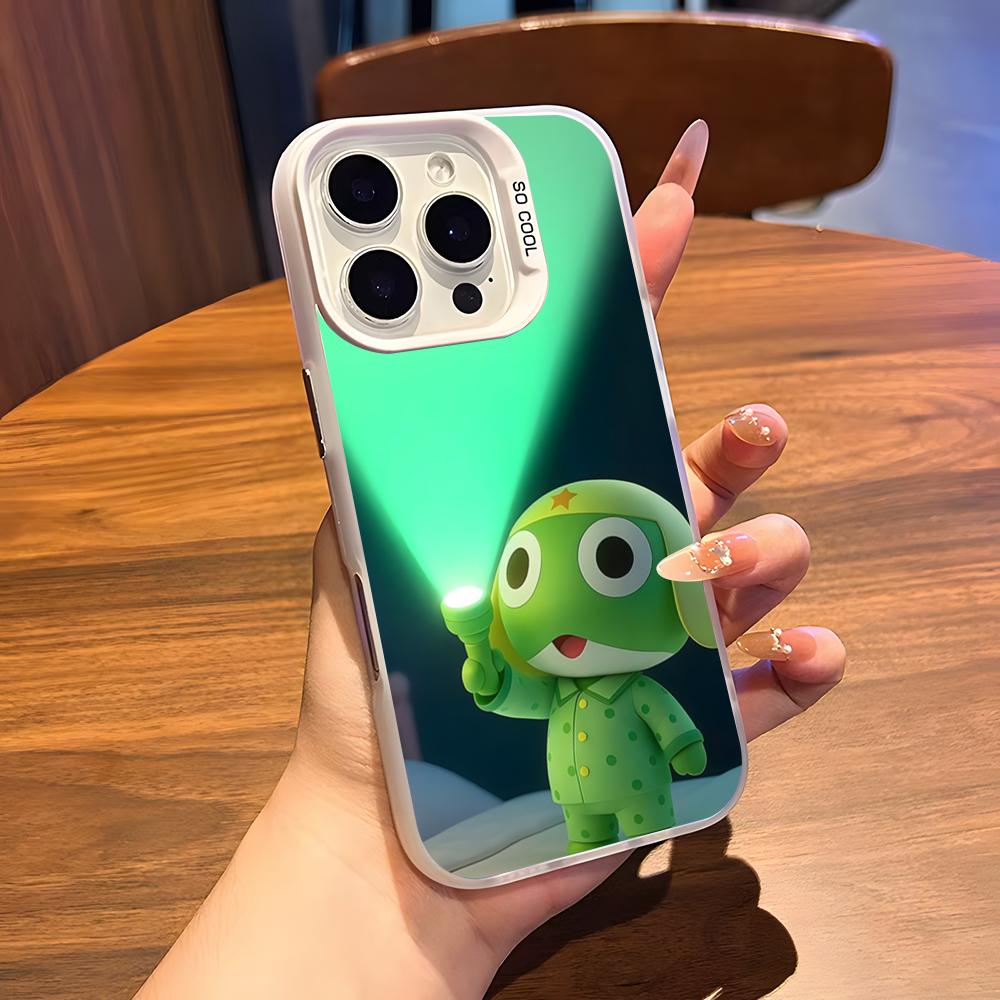 Keroro G-Gunsou Frog Phone Case For IPhone 17 Air 16 15 14 Plus 13 12 11 Pro 7 8 XS Max XR Silver White Bumper Case