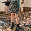 Плюс Размер Женская Алмазная Клетчатая Юбка Полуюбка Пакет Бедра Юбка Закрытая Бедра Юбка С Высокой Талией