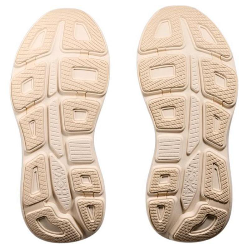 HOKA One One Bondi 9 Устойчивые к истиранию Дышащие Низкие Беговые Кроссовки Женские Бежевые D Ширина Кеды 1162014-VCH