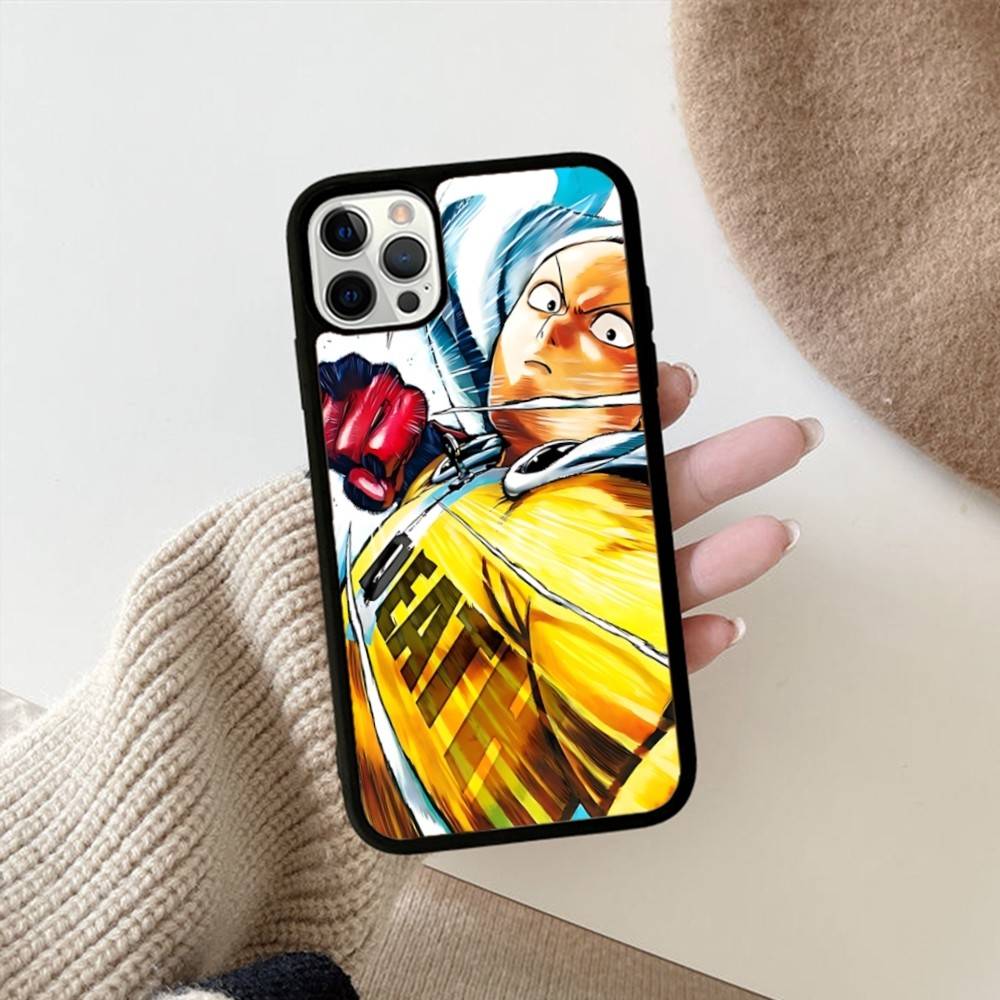 Аниме Японский Классический ONE P-PUNCH-MANS Чехол для Телефона Для IPhone 17 16 Pro Max 11 12 13 14 15 Жесткий ПК+ТПУ Подставка Задняя Крышка