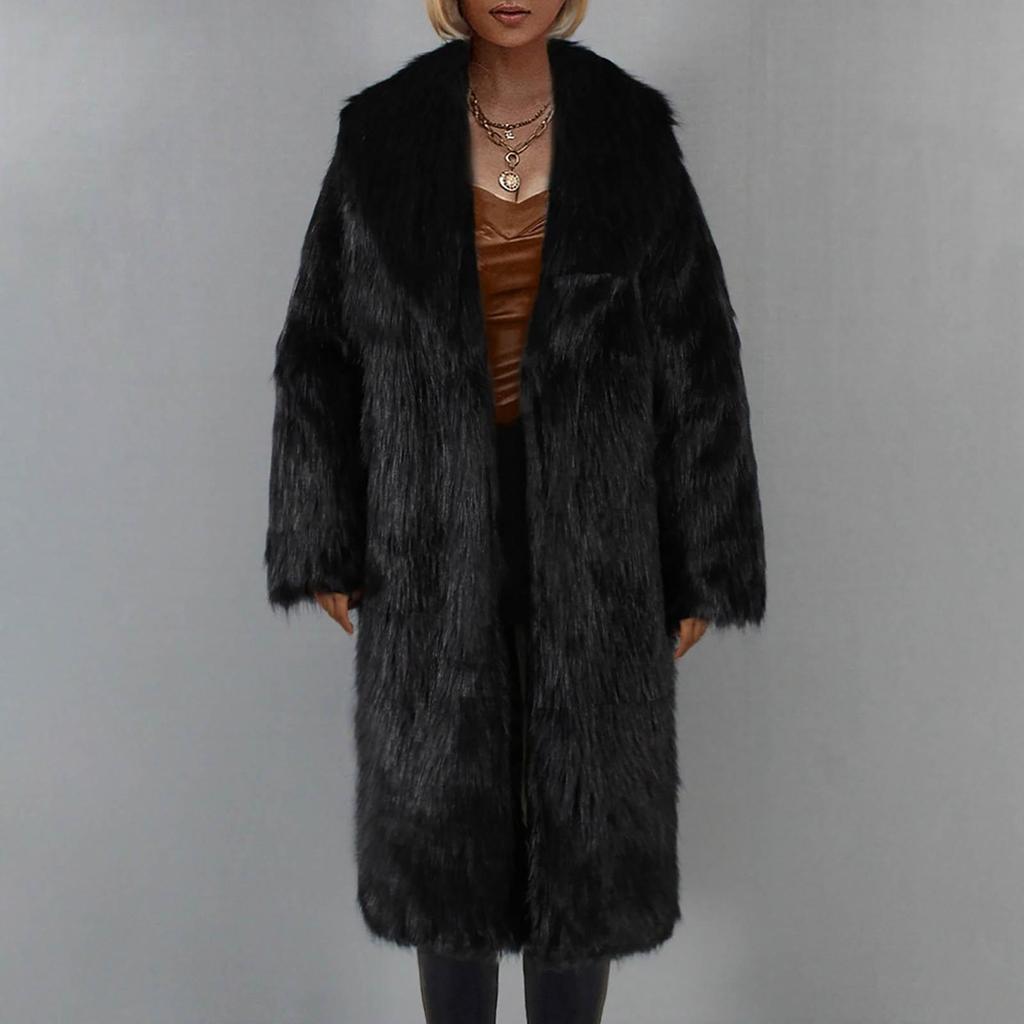 Модное повседневное длинное женское плюшевое однотонное пальто, женское термопальто, кардиган