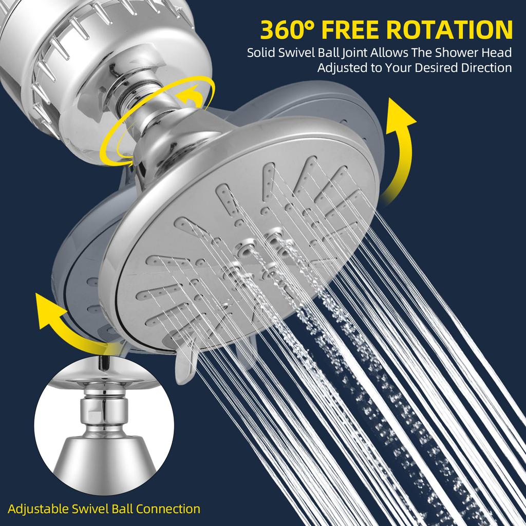 Набор душевых насадок с фильтром, высокое давление, 5 режимов струи Комбинированный душ с фильтром, 360 градусов