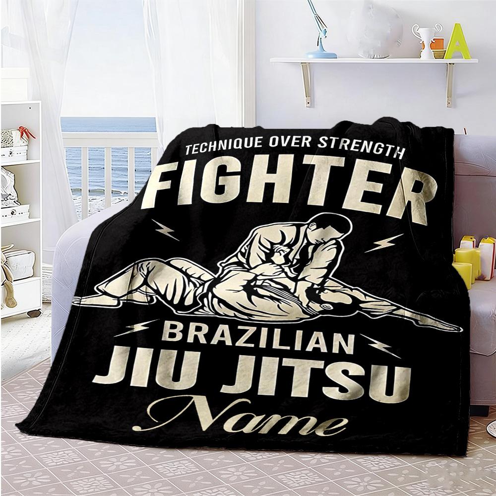 Jiu-jitsu Customize Your Name Blanket Lightweight Personalized Blanket Soft & Cozy Perfect for Chair Seaside Livingroom Couch for All Occasions
