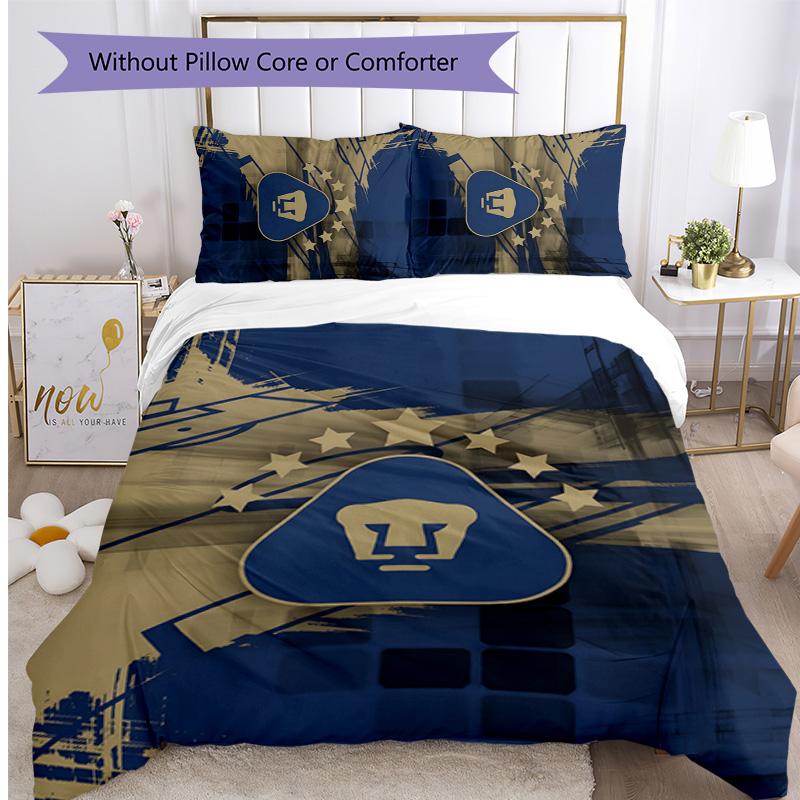 Pumas UNAM Printed 3PCS Bedding Set Soft Breathable Duvet Cover Pillowcases Set Washable Bedroom Decor Home Gift
