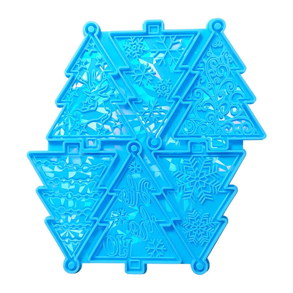 Holographic Christmas Tree Pendant Silicone Mold Ornaments Silicone Mould Resin Casting Molds Christmas Crafts Supplies