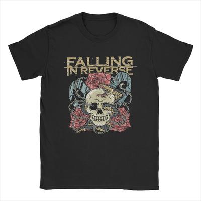 Новинка Футболка Falling In Reverse Мужская Футболка с Круглым Вырезом 100% Хлопок Футболка с Коротким Рукавом Футболка для Вечеринки