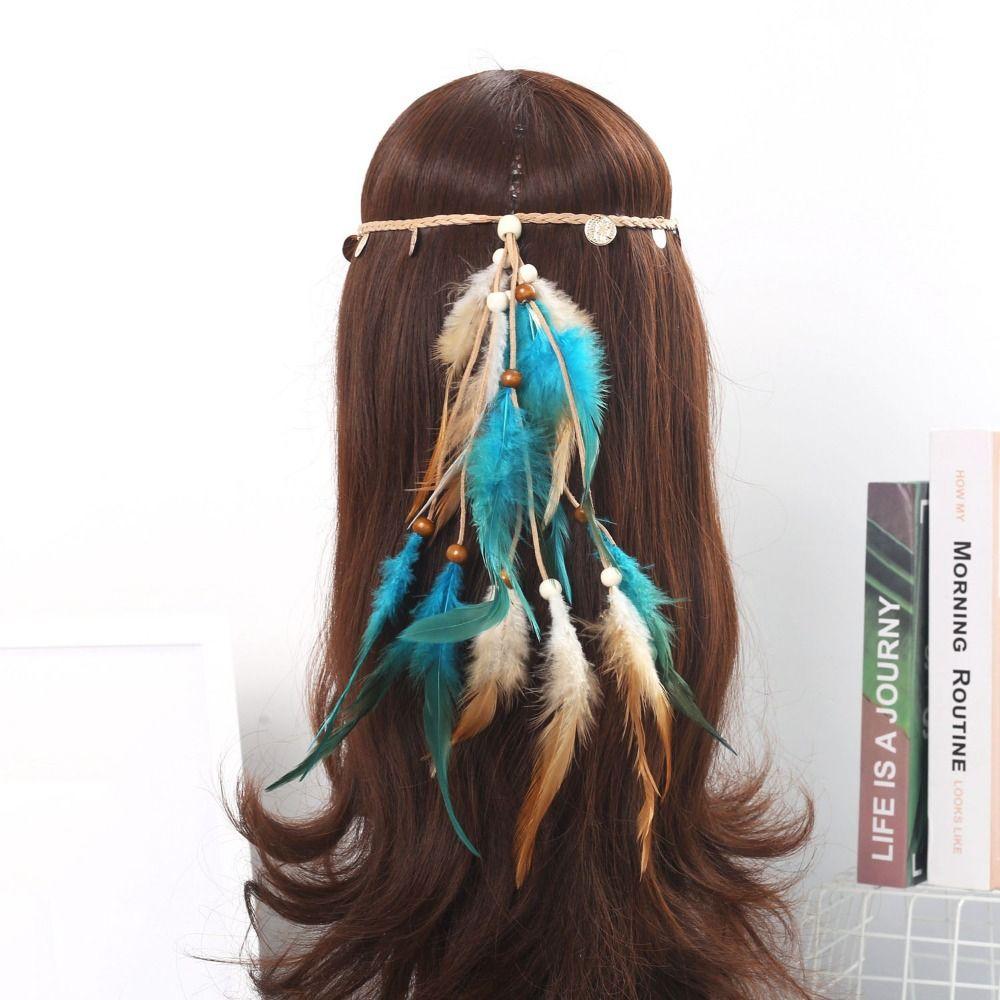 Tassel Ethnic Style Headdress Adjustable Indian Headband Temperament Feather Headband Halloween