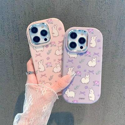 Чехол для телефона Apple 16pro с бабочкой и кроликом. Creative 15promax Милый 13/12 и Ударопрочный 12