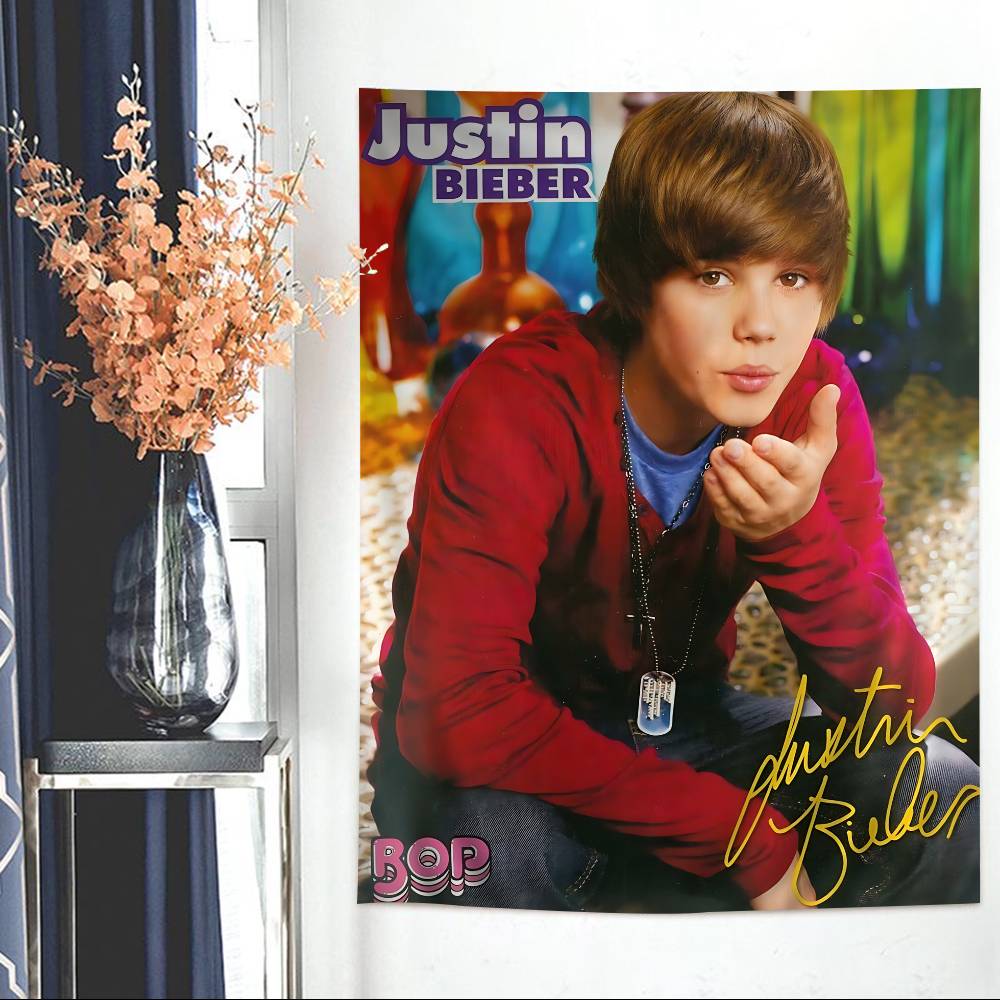 Популярный певец JJustinS BBieberS Мультяшный Гобелен Искусство Научная Фантастика Комната Домашний Декор Настенный Декор
