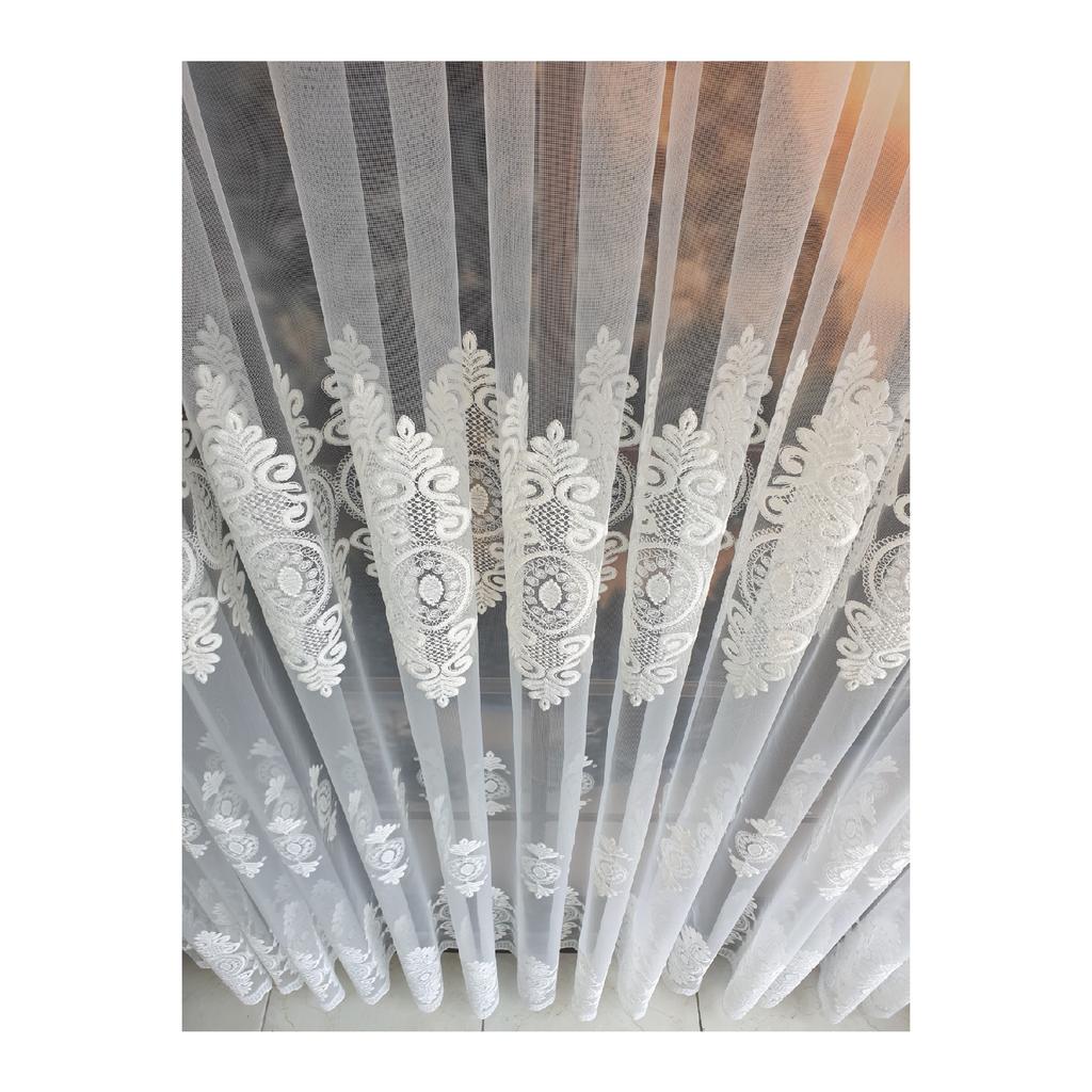 Роскошные Тюль Шторы Brode 1 Обработка Белый Цвет 1e2.5 Нормальный Ворс