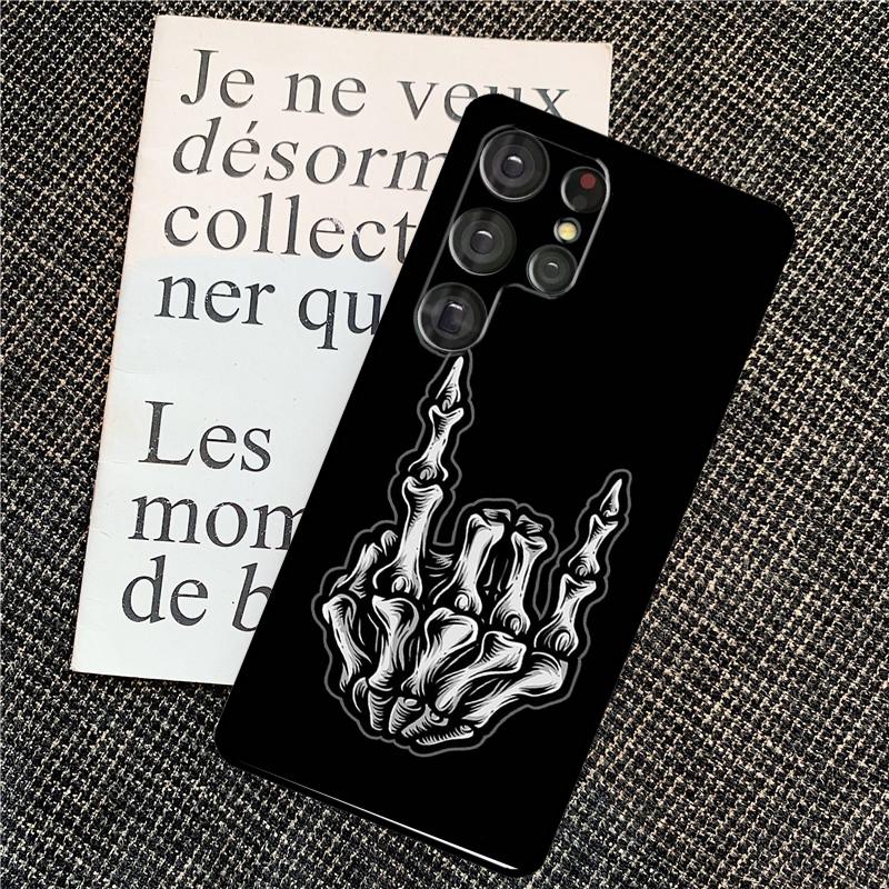 Чехол 'Скелет Средний палец' для Samsung Galaxy S25 S24 Ultra S20 S21 S22 S23 Ultra S9 S10 Plus S25 FE Задняя крышка