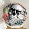 1pc Skull Floral Decor Automatic Open/Close Umbrella, Folding Compact Umbrella with Lightweight Design for Women/Men yy251028162