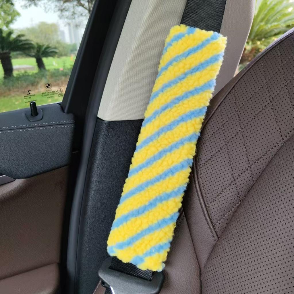 1 шт. Защита плеча ремня безопасности автомобиля, диагональная, из овечьей шерсти, защита ремня безопасности, мультяшная, мягкая и удобная