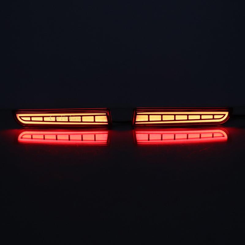 2Pcs For Mitsubishi Lancer EVO 2008-2017 Evolution X CZ4A Outlander Sport RVR ASX LED Rear Bumper Reflector Tail Brake Light