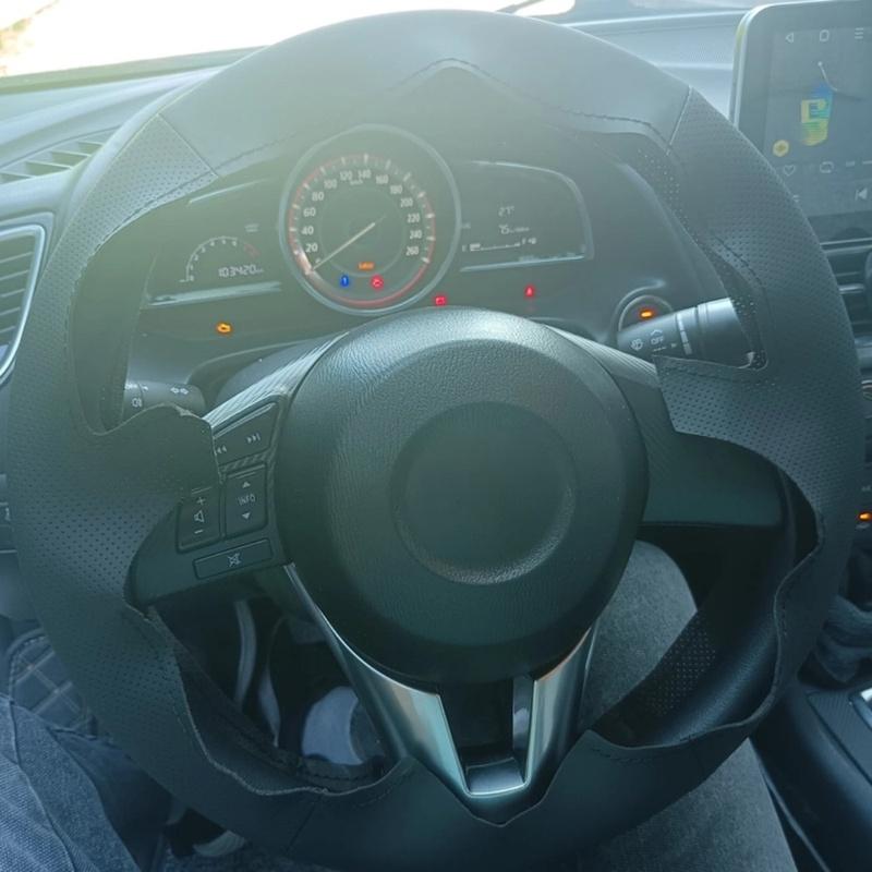 Hand-stitched Black Wear Resistant Steering Wheel Cover Artificial leather For New Mazda 3 CX-3 2016 CX-5 CX5 Atenza 2014