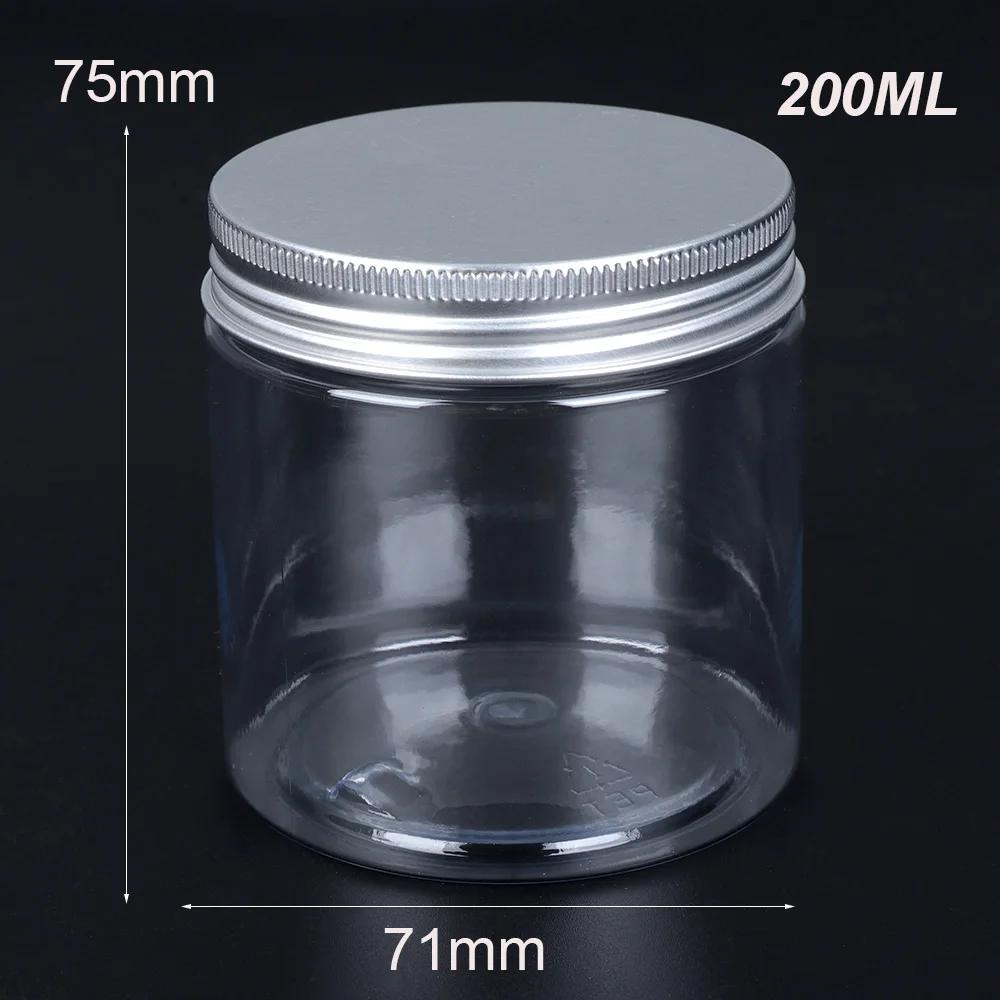 30-250ml Aluminum Cap Cosmetic Tin Pot Empty Lip Balm Jar Oil Wax Plastic Container Empty Jar Home Storage Food Sample Bottles
