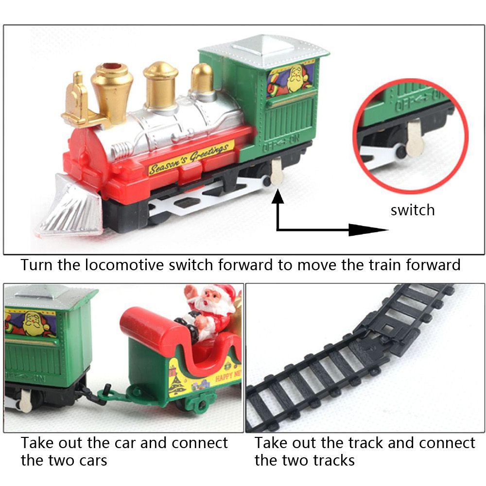 Music Xmas Decoration Electric Train Christmas Toy Railway Trains Transportation Building Toys