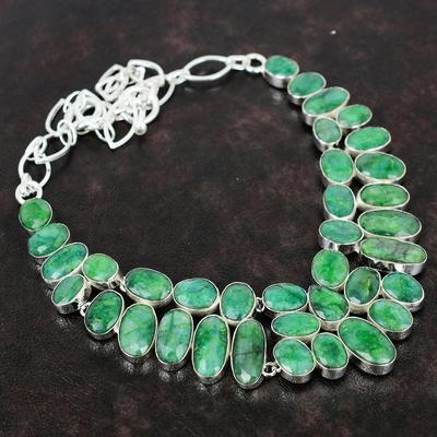 Ожерелье из замбийского изумруда с драгоценными камнями, ювелирное изделие, ожерелье из стерлингового серебра 925 пробы, регулируемая цепочка, ожерелье, подарок для жены, ювелирные изделия ручной работы