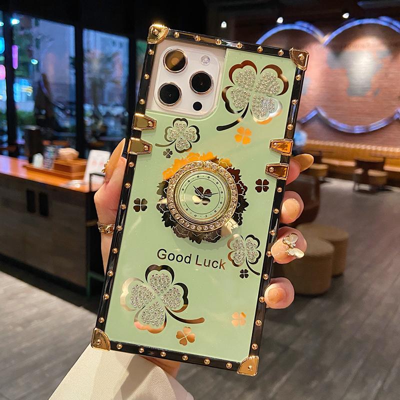 Креативный квадратный ремешок с ромбовидными перьями и листьями для IPhone 15 14 13 12 11 Pro Max чехол для Redmi 9 9A 9C Note 10 9/Samsung S23 S22 Ultra S21 A22 A52 A12