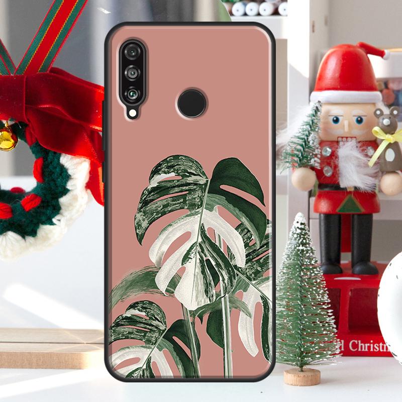 Leaves Monstera Green For Huawei Nova 12i 11i 8i 12s Y73 Y72 Y61 Y91 Y90 Y70 Y60 9 10 SE P60 Pro P30 P40 Lite Case