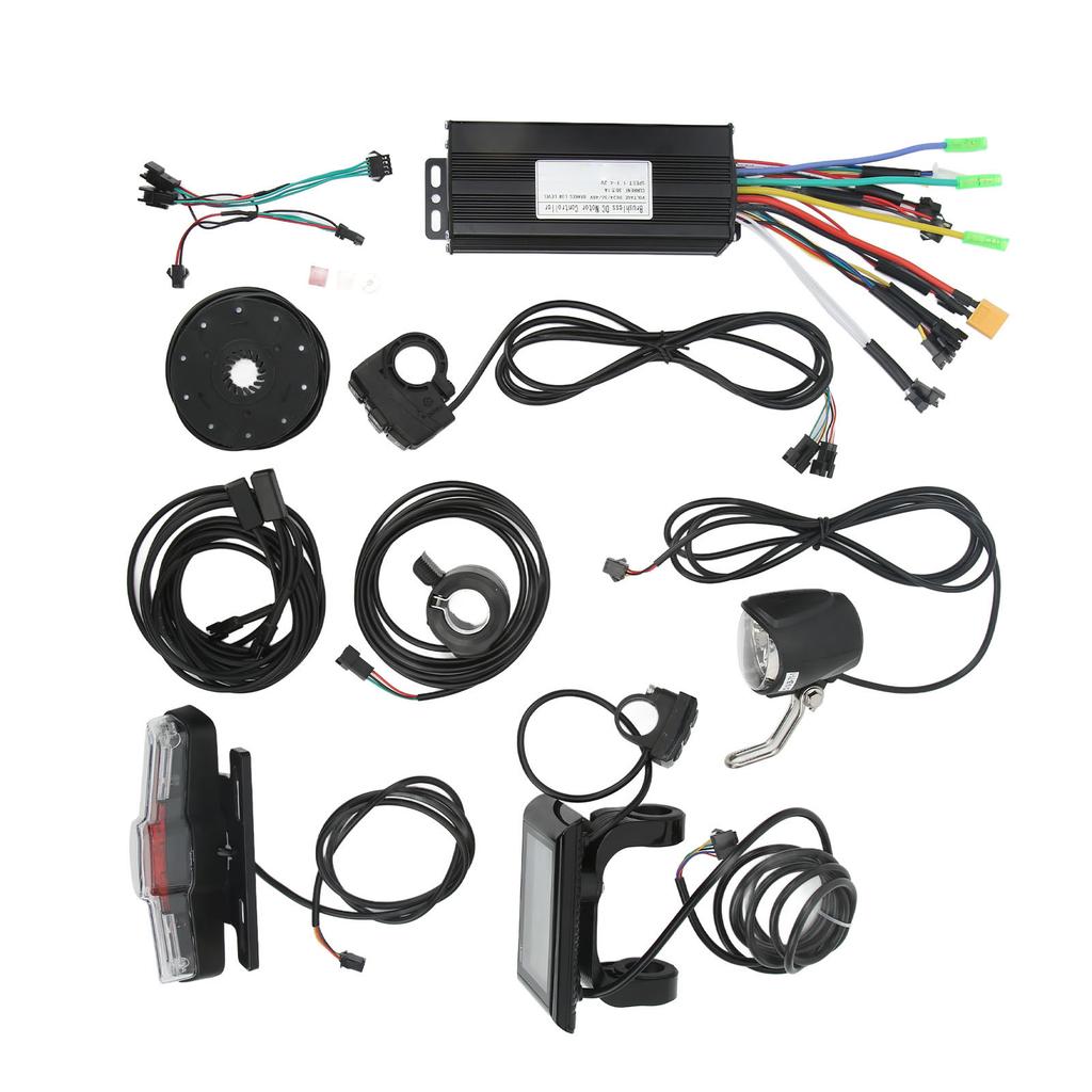 Electric Bike Conversion Kit 30A Controller S900 Panel Headlight Taillight Thumb Throttle for