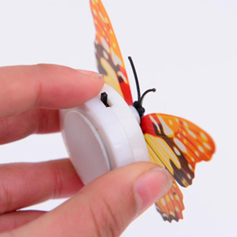 3D Double-layer Three-dimensional Butterfly Wall Decal Butterfly Luminous Small Night Light LED Luminous Bedroom Light Festival Scene Layout