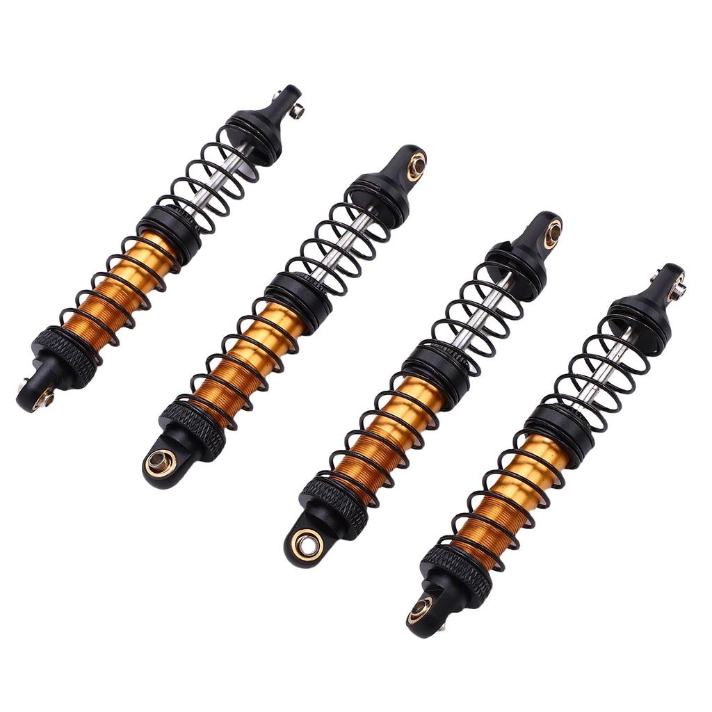 4 Pack Metal RC Car Shock Absorbers High Strength 90mm RC Car Shocks for 1 10 Scale Models with 8 Spare Springs Gold