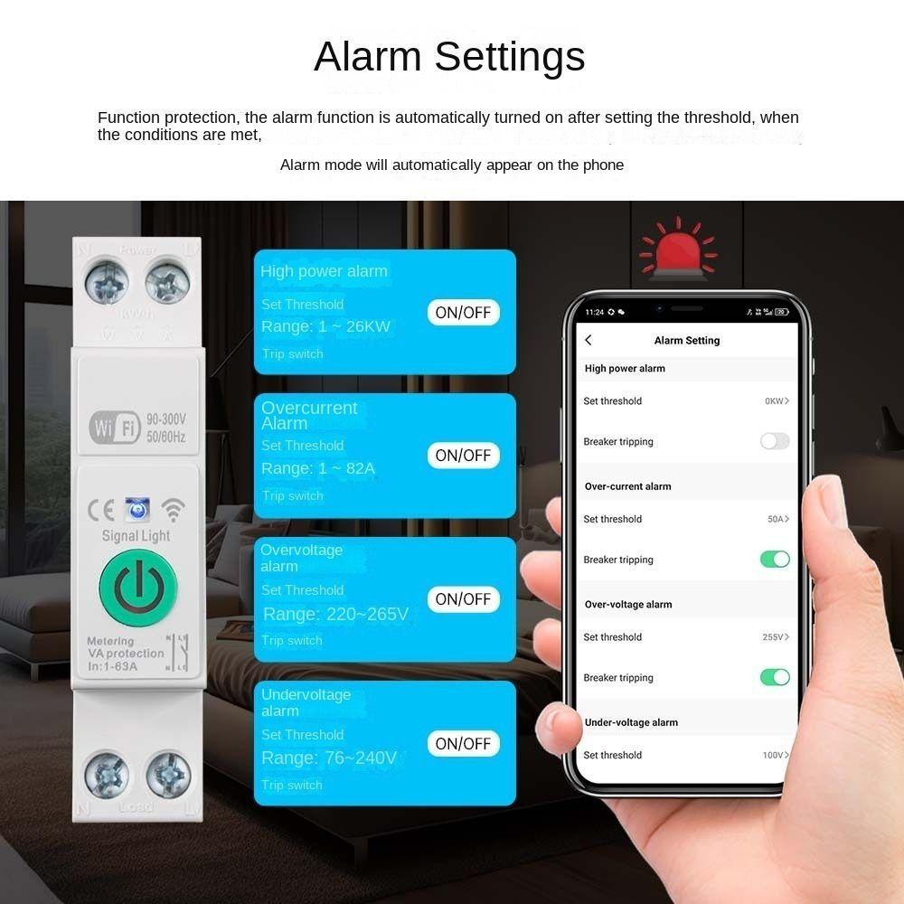 Electricity Statistics Tuya WiFi Smart Circuit Breaker Din Rail Switch  Smart Home