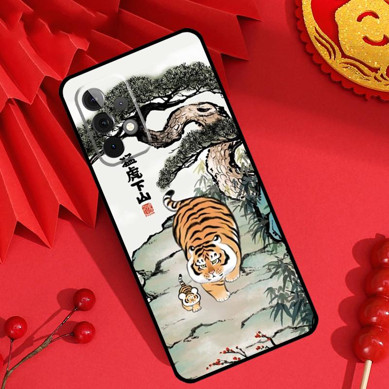 Мультяшный Толстый Тигр Чехол Для Samsung Galaxy M55 M35 M15 M11 M12 M13 M14 M06 M16 M36 M56 M31 M53 M32 M52 M34 M54