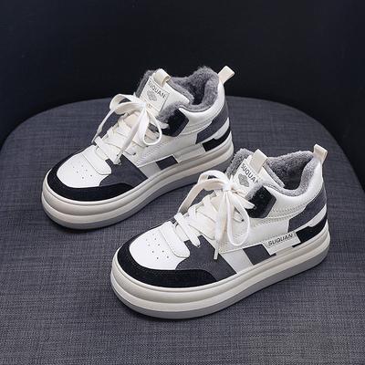 Женская зимняя спортивная обувь Модная удобная плюшевая обувь на плоской подошве Теплая обувь