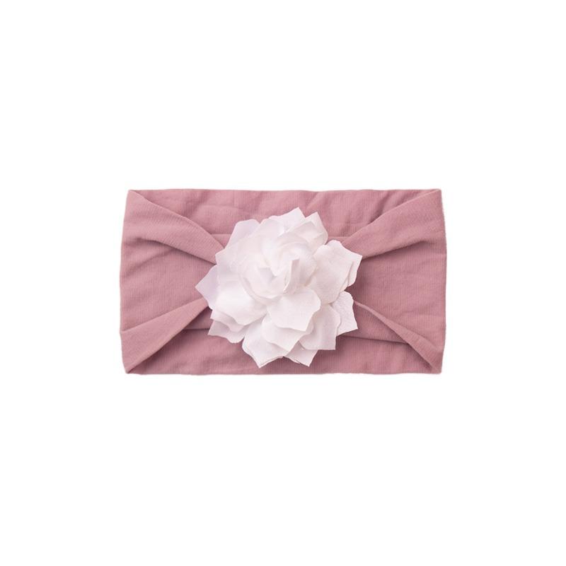 New flower soft baby headscarf, cute and comfortable solid color baby fontanelle headband, children's accessories