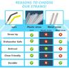 3PCS Reble Straws Replacement Compatible with Swig,Stainless Steel Straw with Colorful Silicone Straw Cover Compatible with Swig 40oz Mega Mug