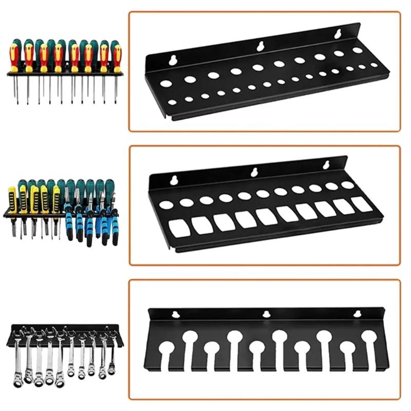Screwdriver Holder Wall Mounted Pliers Wrench Storage Rack Multi Tool Hanging Organizer for Workshop Shed Garage Home